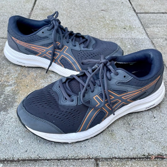 ASICS Men’s Gel-Contend 8 Running Shoe / Athletic Shoe - Grey / White / Orange - Picture 7 of 12